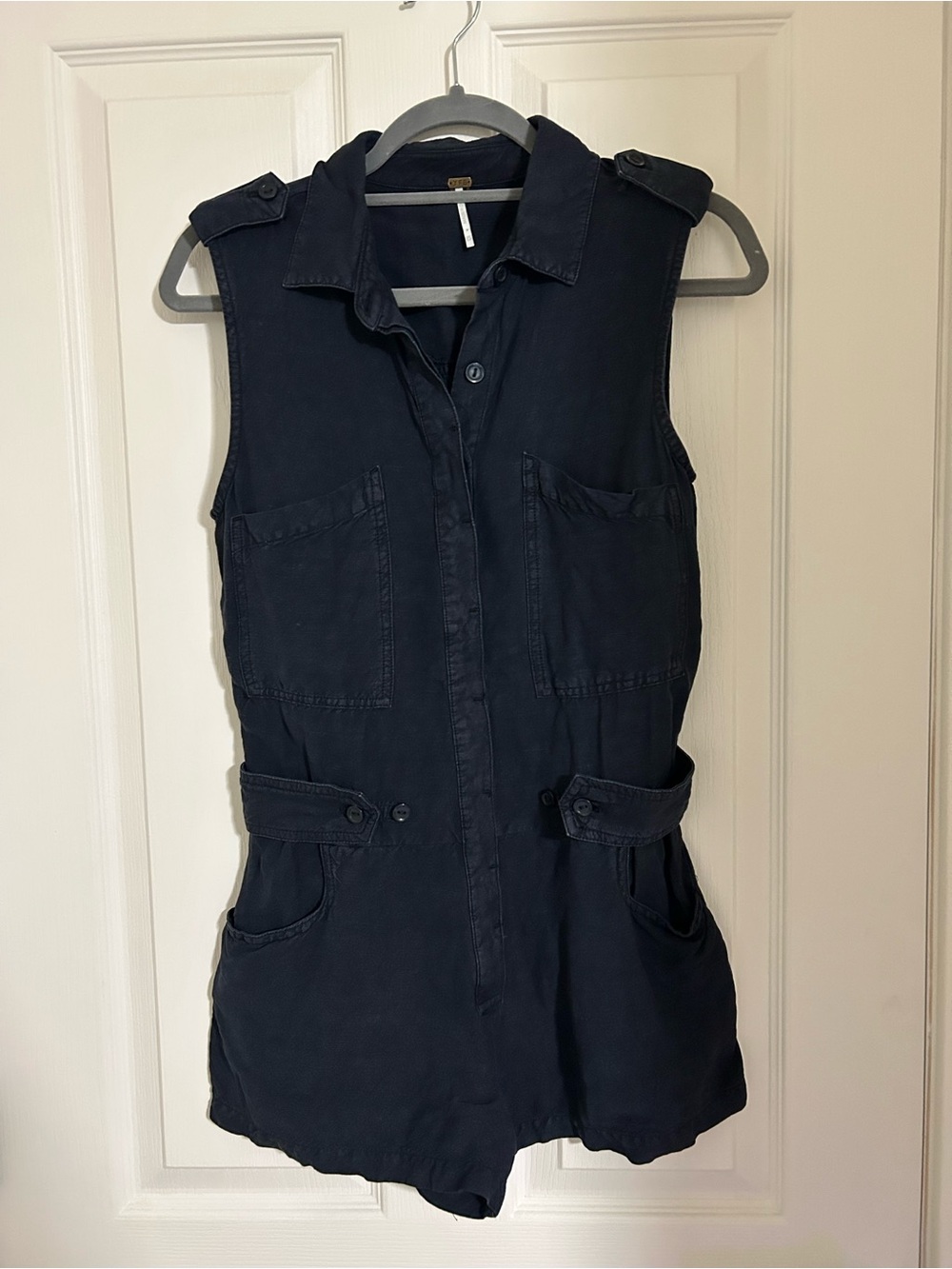 YFB black washed Sleeveless Utility Romper - Size XS